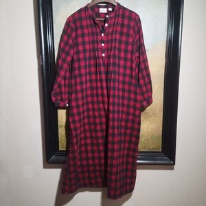 LL Bean Checkered Cotton Nightgown